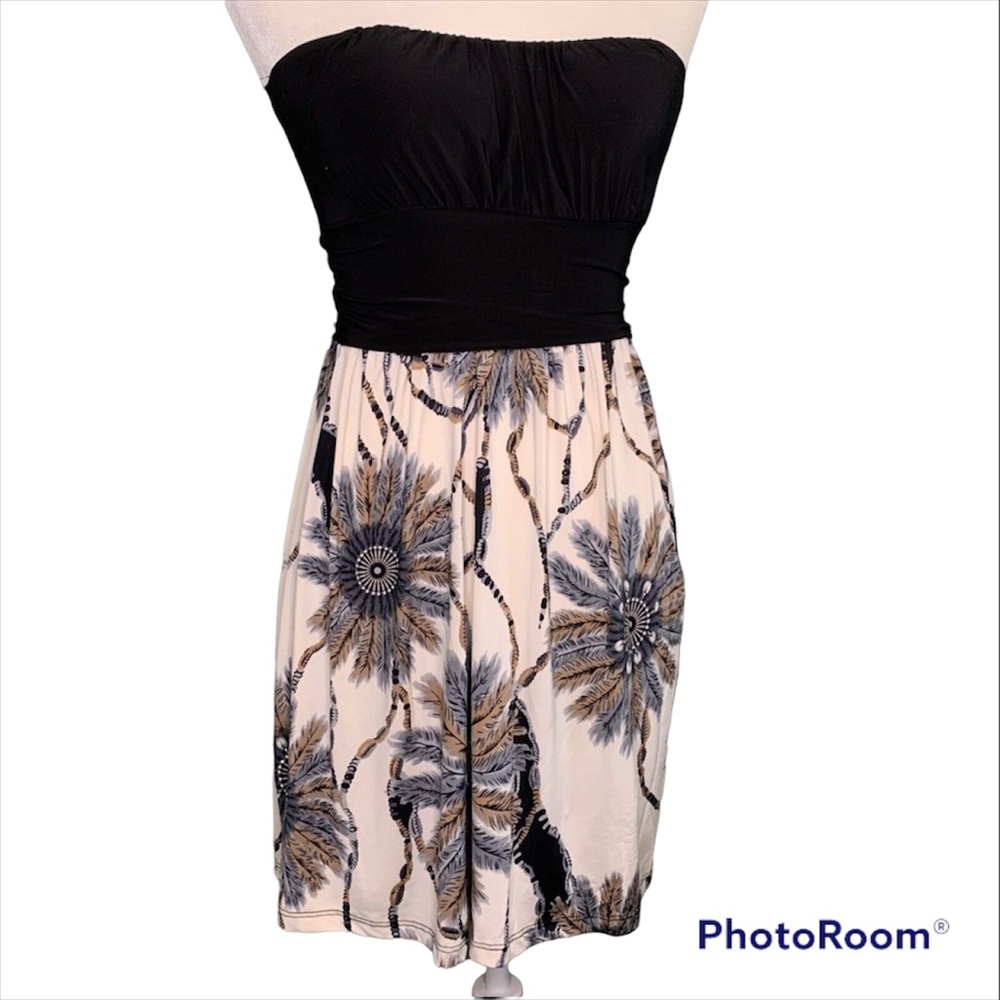 De Colores Strapless Dress Feathers Women's Size Medium